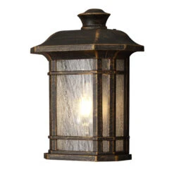 Riella Black & Gold Outdoor Wall Lantern