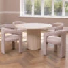 Albana 120cm Round Travertine Effect Dining Table