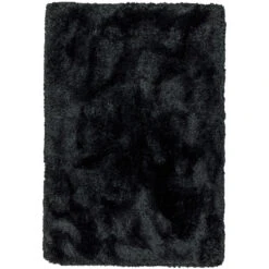 Plush Shaggy Black 140cm X 200cm Rug