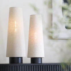 Howie Tall Conical Natural & Matt Black 52.5cm Table Lamp