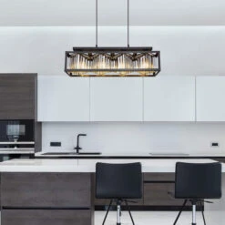 Devito Matt Black 4 Light Bar Pendant