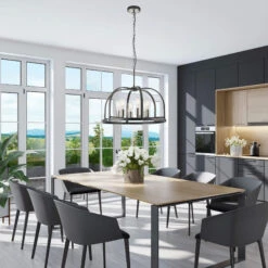 Lozan Pewter 6 Light Pendant