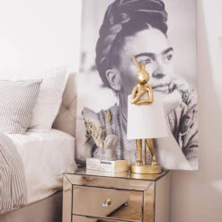 Gold Modest Rabbit 68cm Table Lamp With White Shade