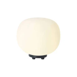 Henrik Matt Black & Frosted White Small Oval Glass Table Lamp -Housingunits 5ca07506aa11f72b518ccc66ba401e00