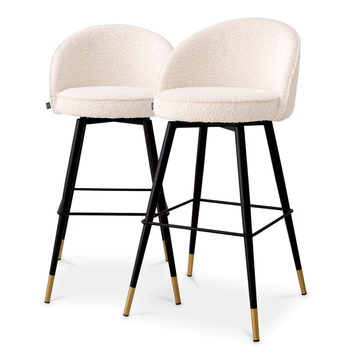 Eichholtz Cooper Boucle Set Of 2 Cream Bar Stools 1 Eichholtz Cooper Boucle Set Of 2 Cream Bar Stools