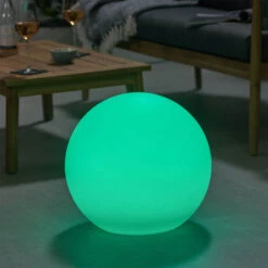 White Ball Colour Changing 45cm Outdoor Floor Lamp -Housingunits 5dda41d851b573288ea0aa393ec8e12a 1
