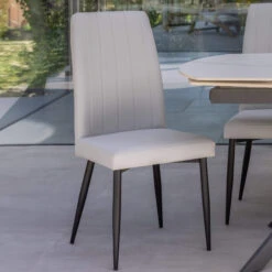 Monteverdi Sintered Stone Dining Table And 4 Bettina Grey Faux Leather Dining Chairs -Housingunits 5e6dfcc6f6c5924d38dffec2ea2508ad