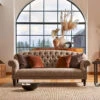 Tetrad Arbroath Brown Tweed Herringbone Fabric Petite Sofa