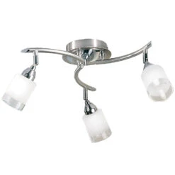 Campani Satin Nickel 3 Light Semi Flush Ceiling Light