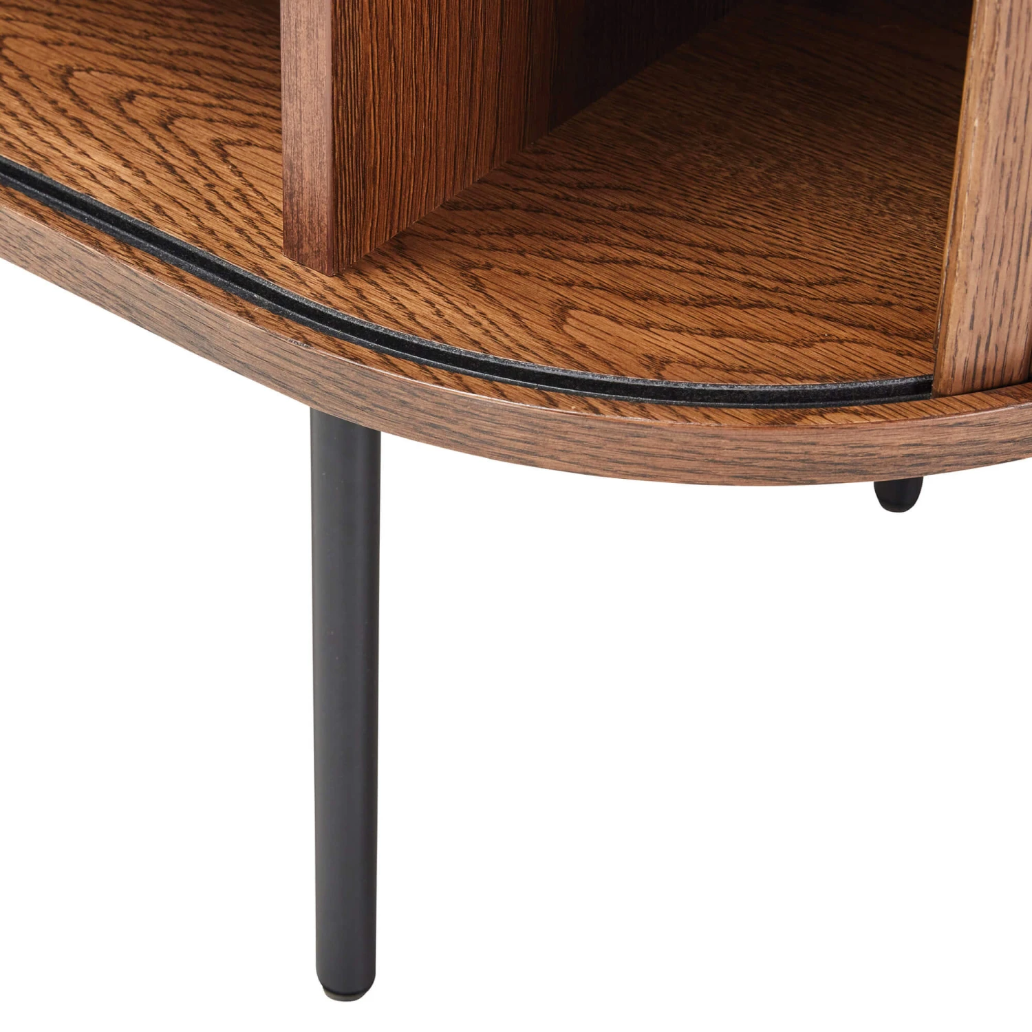 Annika Smoked Oak Slatted Sliding 2 Door Coffee Table 8 Annika Smoked Oak Slatted Sliding 2 Door Coffee Table - Image 8