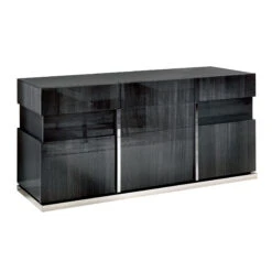Monza Koto Grey High Gloss 3 Door Sideboard