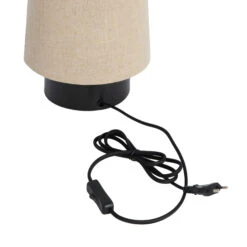 Howie Tall Conical Natural & Matt Black 42cm Table Lamp -Housingunits 608cc4d63a3f5c6ef3d60a6ab255bcd4