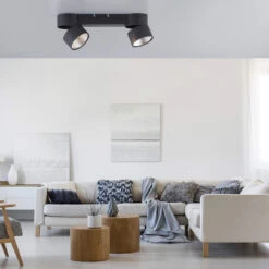 Naik Black 2 Light Ceiling Spotlight