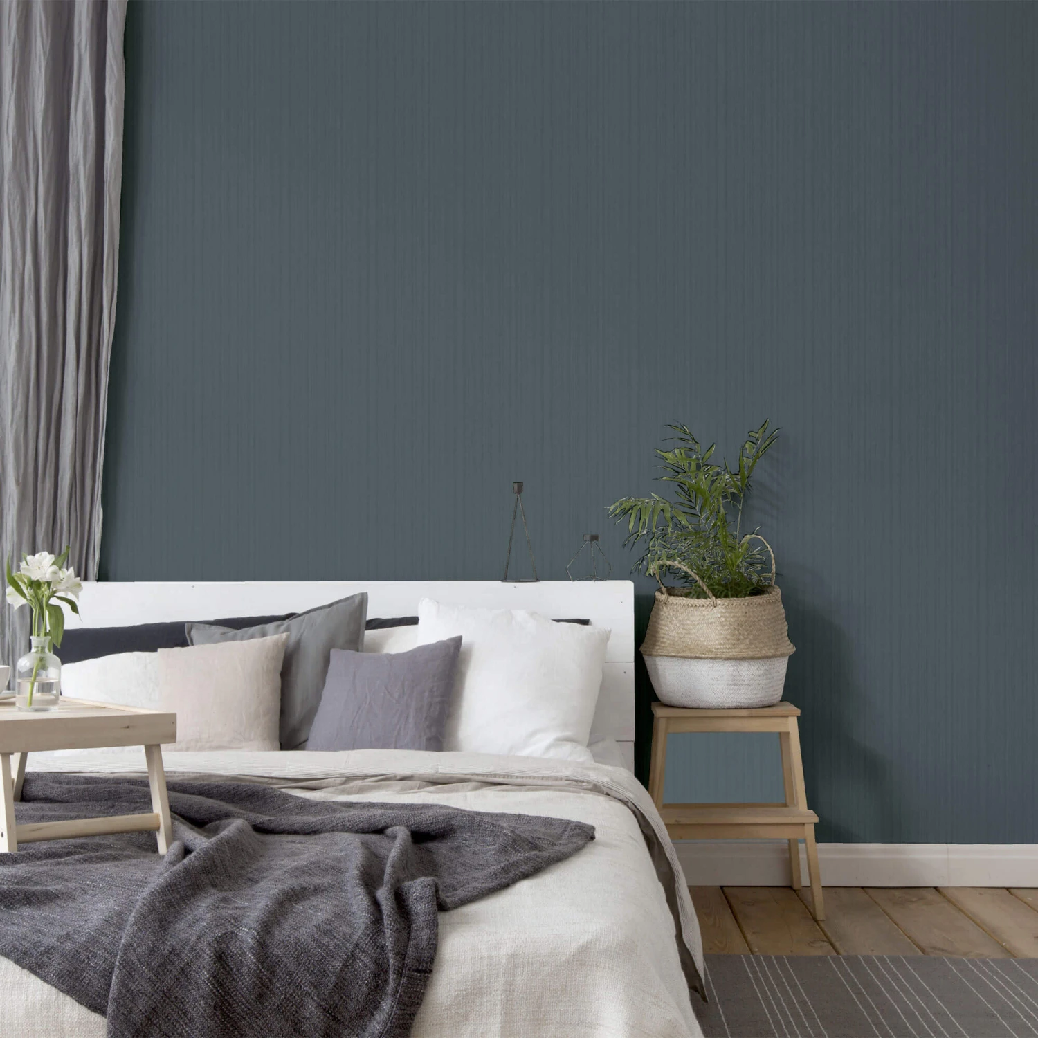 Silk Cascade Navy Wallpaper 1 Silk Cascade Navy Wallpaper