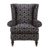 Duresta Harvard Fitzgerald Black & Gold Fabric Wing Chair