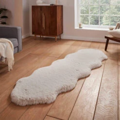 Super Teddy Beige Double Sheepskin Rug