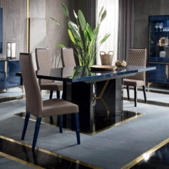 Celeste High Gloss Cobalt Blue 196cm Extending Dining Table -Housingunits 637c4bc0ca2f1657e1c2713858740005