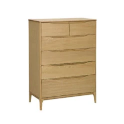 Ercol Rimini Light Oak 6 Drawer Tall Wide Chest