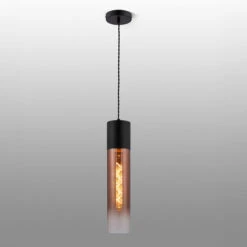 Cuba Satin Black & Copper Fade Pendant Light