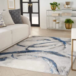 Brush Strokes Grey And Navy 240x300cm Rug