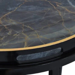Vesuvius Nest Of 2 Black & Gold Marble Effect Side Tables -Housingunits 64eddb9b3b035a4319fce83cd43652e0