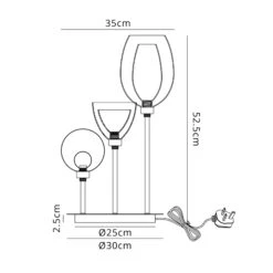 Delia Black & Copper 3 Light Touch Table Lamp -Housingunits 6546574b22de2fbb7234b43c8fe7fdc4