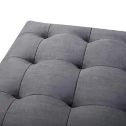 Mondrian Heritage Steel Velvet Fabric Footstool -Housingunits 65dfc90f12b93e40be8c81e468991fd6