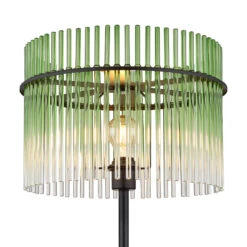 Icelle Matt Black & Green Fade Glass Rods Floor Lamp -Housingunits 66e29ed791f8fba77c514add96f66f61