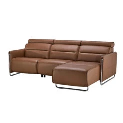 Stressless Emily 2 Seater Right Hand Medium Long Seat Power Recliner Sofa In Velaro Dark Caramel Leather & Polished Chrome -Housingunits 67d1ade990c7d656a0c496b979cfaddf