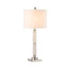 Alabaster & Chrome Marble Table Lamp With White Shade