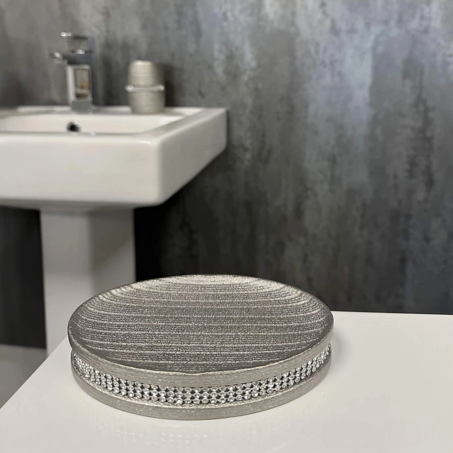 Showerdrape Pzazz Silver Diamante Soap Dish 2 Showerdrape Pzazz Silver Diamante Soap Dish - Image 2