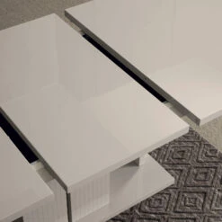 Caren High Gloss Pearl Line 160cm Extending Dining Table -Housingunits 683fea592e9605ec3aa4224b22d6b5f9