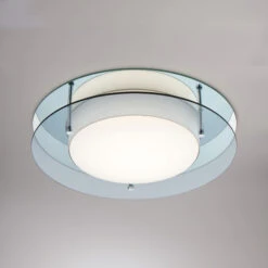 Button Smoke & Mirror LED Flush Ceiling Light