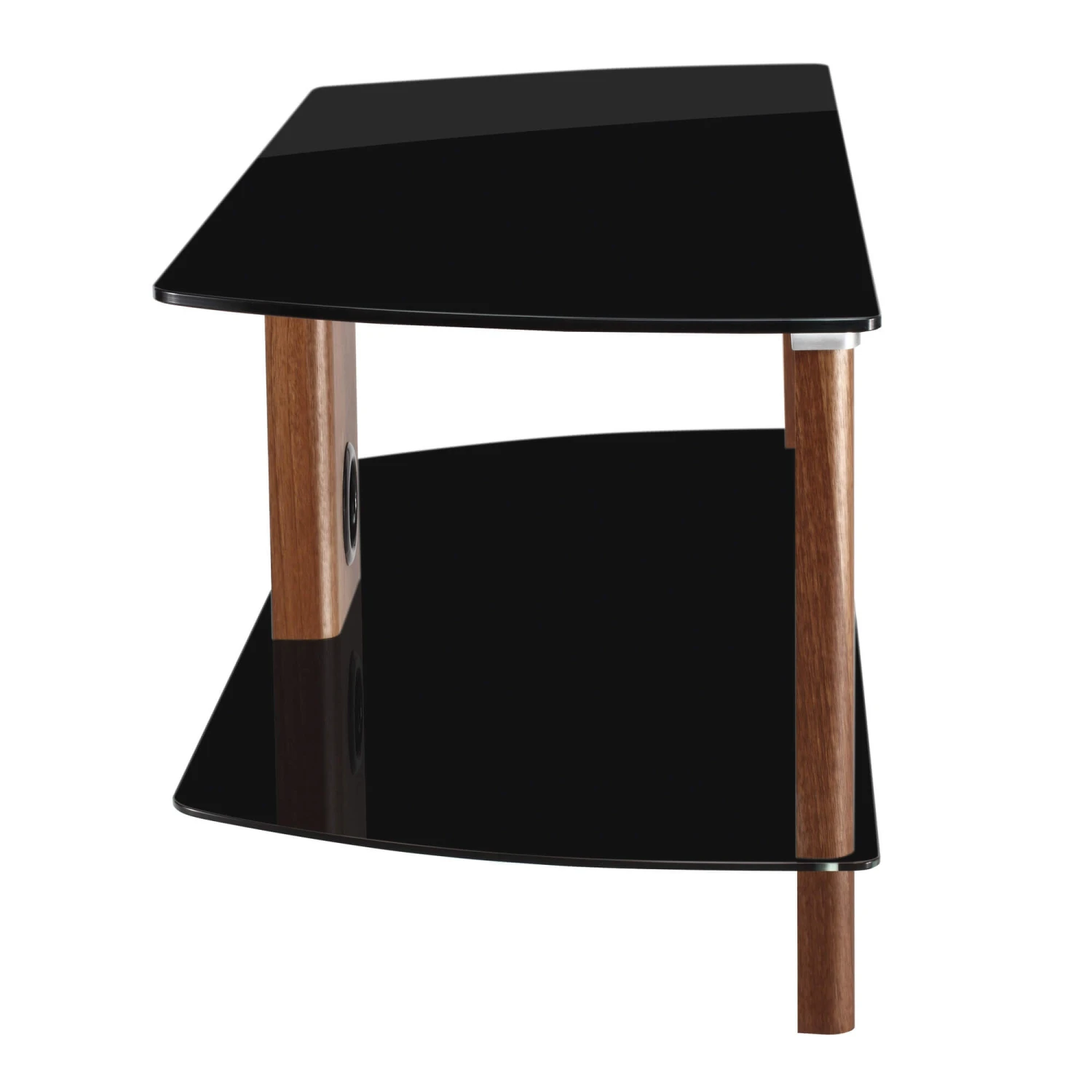 Coupe Walnut & Black Glass 120cm TV Unit 2 Coupe Walnut & Black Glass 120cm TV Unit - Image 2