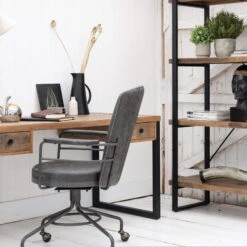 Casey Grey Faux Leather Office Chair -Housingunits 68cede46c6d8d4eec03b3c577af7d5cf