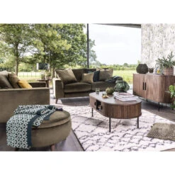 Annika Smoked Oak Slatted Round Side Table -Housingunits 68f74bae2d6b8e14e07d8219988ae0aa