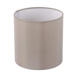 Chrome & Crystal Tear Table Lamp With Taupe Faux Silk Shade -Housingunits 697c104bd64e6330f17d37c7ca384a4b