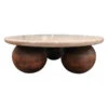 Glass House Jorre Wood And Travertine Coffee Table