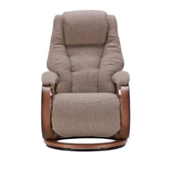 Himolla Mersey Beige Textured Fabric Midi Manual Recliner Chair