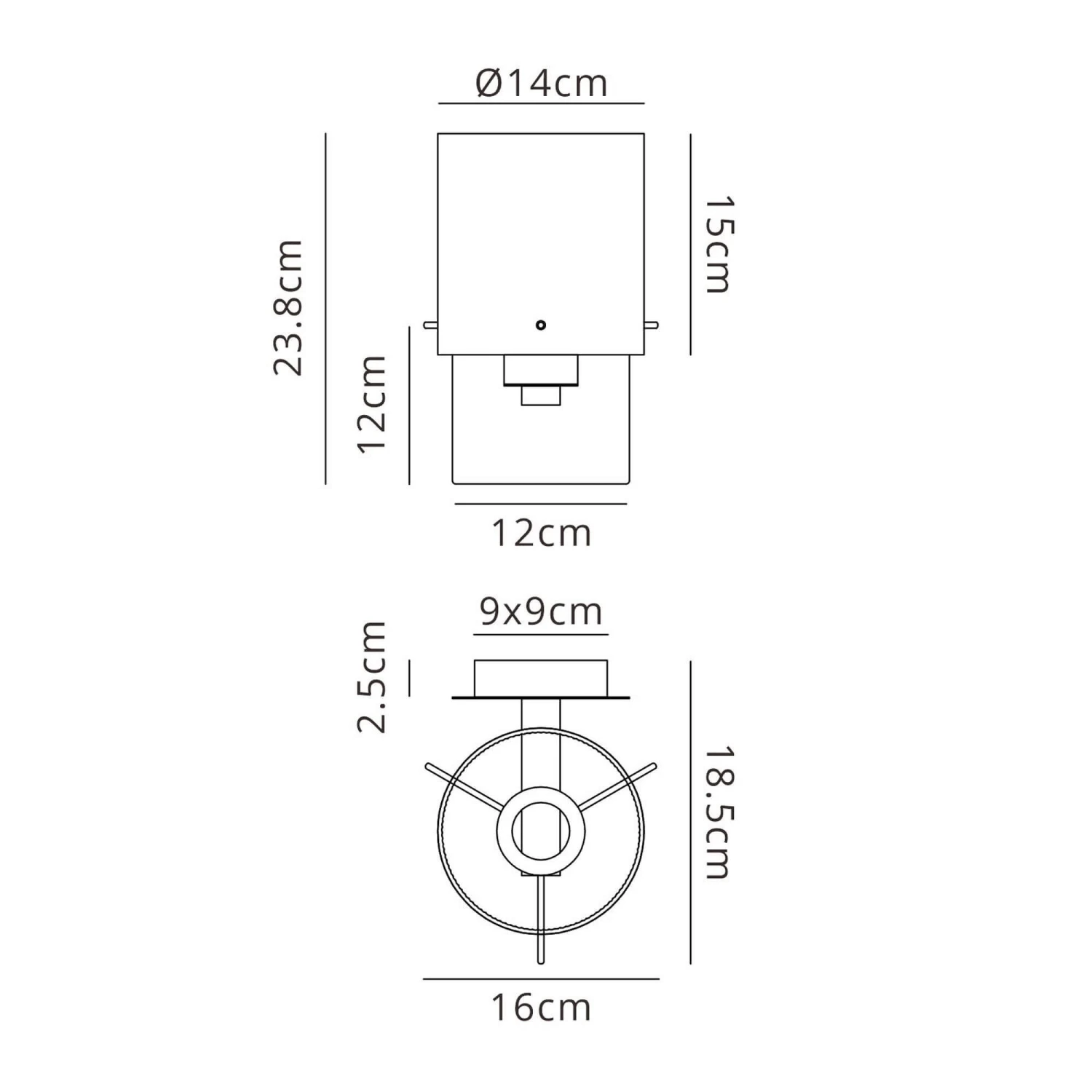 Lino Ribbed Dark Grey & Clear Narrow Line Glass Wall Light 6 Lino Ribbed Dark Grey & Clear Narrow Line Glass Wall Light - Image 6
