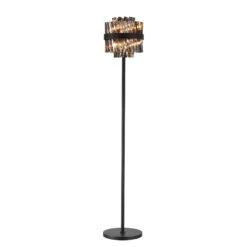 Azio Satin Black & Smoked 8 Light Floor Lamp -Housingunits 6bb11c8188d68b4639c36e66da8ebdb8