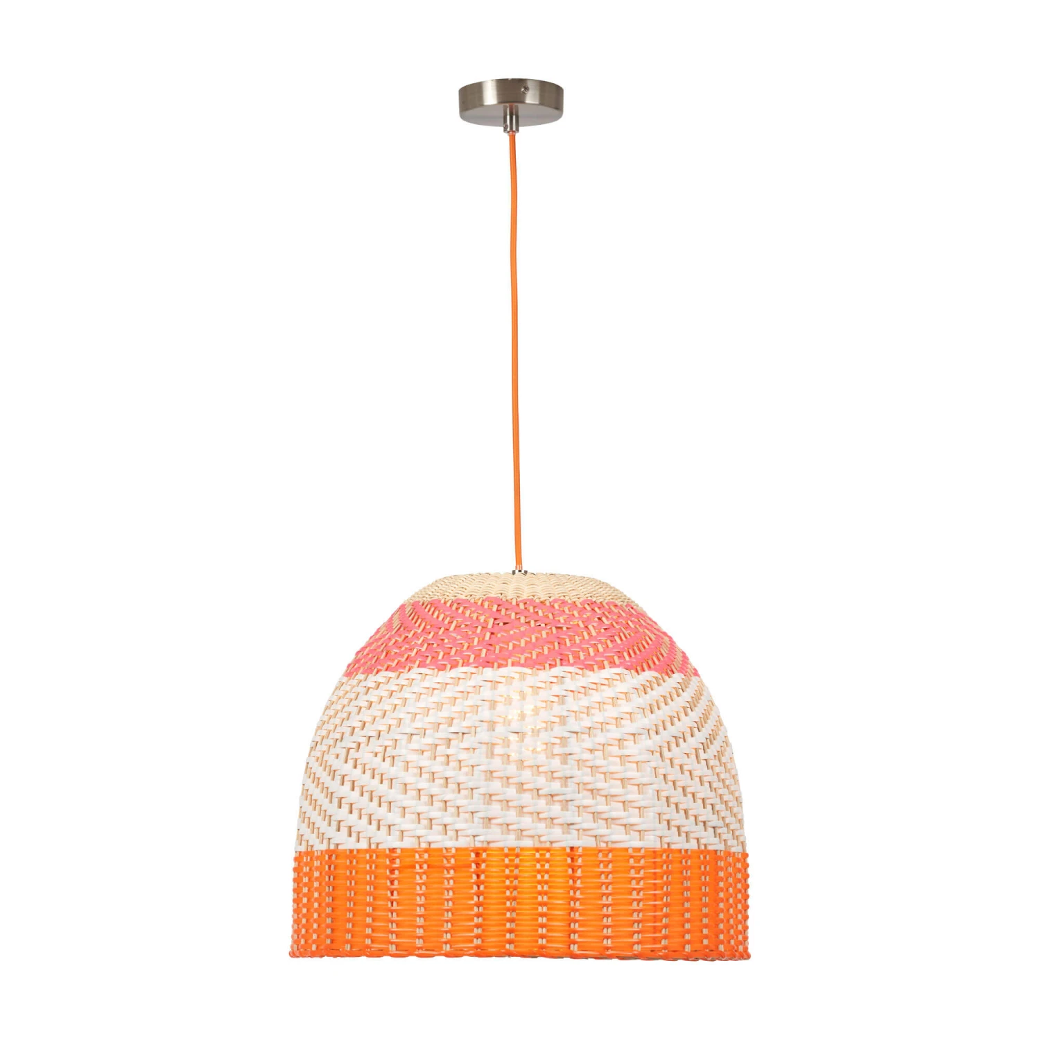 Designers Guild Brera Pimento Orange Rattan Pendant Light 2 Designers Guild Brera Pimento Orange Rattan Pendant Light - Image 2