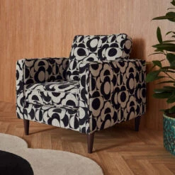 Orla Kiely Ebben Prism Monochrome Fabric Pattern Armchair