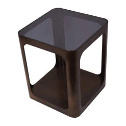 Libra Thorpe Metal Square Side Table With Glass Top -Housingunits 6eae7c3a23e816cceeb45f372fe68009
