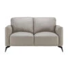 Lariano Light Grey Leather Loveseat