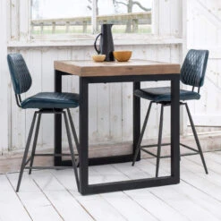 Kiara Dark Blue Counter Faux Leather Bar Chair -Housingunits 7018504ab0985255f2db9b142a1551e0