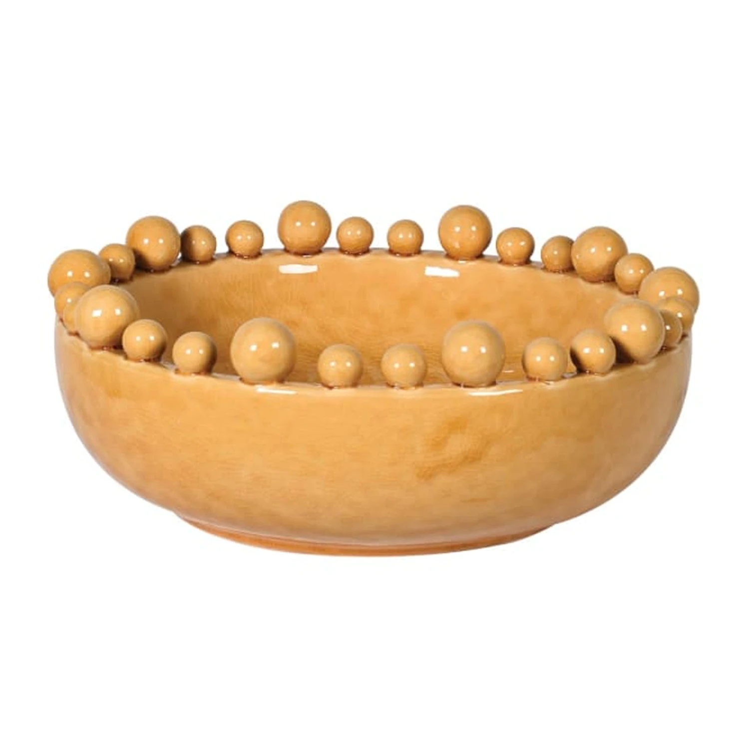 Mustard Bobble Edged Decorative Bowl 2 Mustard Bobble Edged Decorative Bowl - Image 2