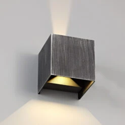 Escar Black & Silver Outdoor Wall Light