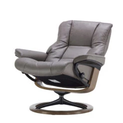 Stressless Mayfair Large Leather Recliner Chair & Footstool In Velaro Grey With Smoked Oak Signature Base -Housingunits 712313cab48ca04e308775927ffc79d2 1