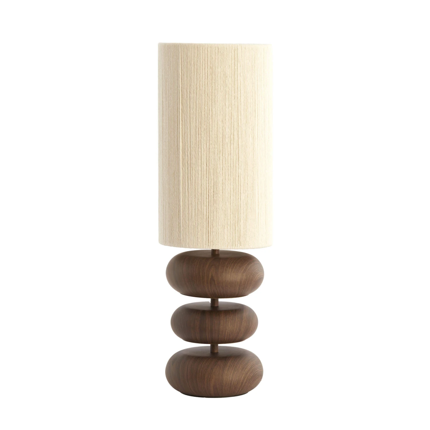 Danialo Dark Wood Effect 67.5cm Table Lamp With Cream Rope Shade 2 Danialo Dark Wood Effect 67.5cm Table Lamp With Cream Rope Shade - Image 2